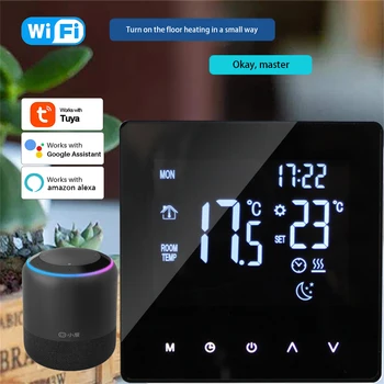 Умный термостат Tuya WiFi Электрический подогрев пола Водяной/газовый котел Пульт дистанционного управления температурой для Google Home Alexa home