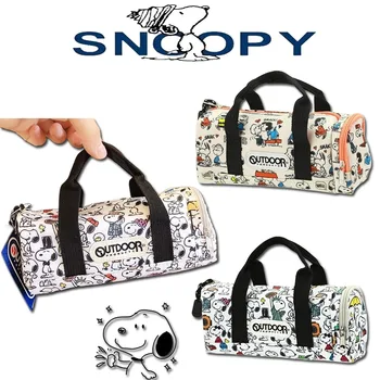 Холщовая сумка для ручек Snoopy, персонализированная креативная мультяшная сумка для ручек большой емкости, косметичка для девочек, сумка для хранения канцелярских принадлежностей для мальчиков