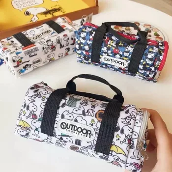 Холщовая сумка для ручек Snoopy, персонализированная креативная мультяшная сумка для ручек большой емкости, косметичка для девочек, сумка для хранения канцелярских принадлежностей для мальчиков 1