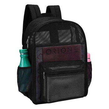 Черный сетчатый рюкзак, удобный дышащий рюкзак большой емкости, модная спортивная дорожная сумка 0