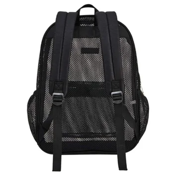 Черный сетчатый рюкзак, удобный дышащий рюкзак большой емкости, модная спортивная дорожная сумка 1