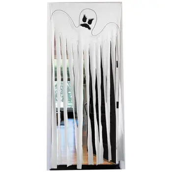 Шторы с летающим Призраком на Хэллоуин Шторы с рисунком Призрака на двери и окне Многоразового использования Шторы на входной двери на Хэллоуин Декор для вечеринки в баре 0